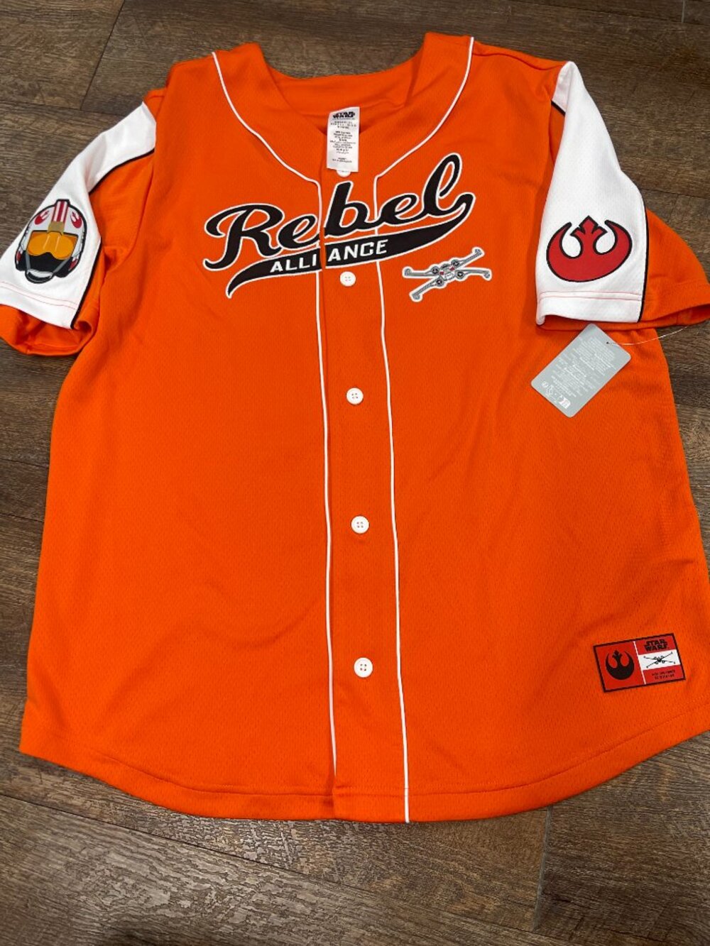 Disney Parks Star Wars Rebel Alliance Baseball Jersey Rebels 77 NWT Large
